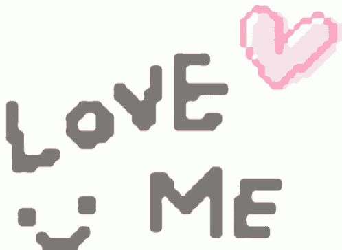 a pixel art drawing of the words love me