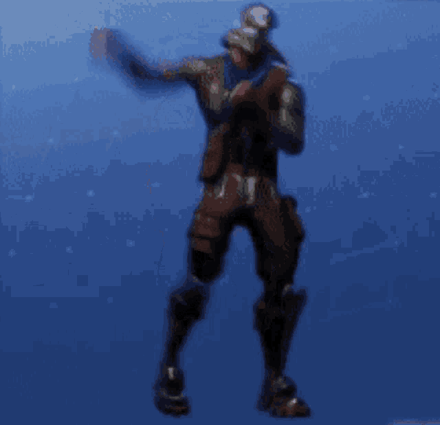 a man is dancing in a video game with a hammer .
