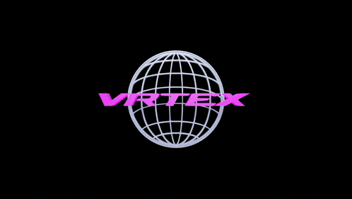 a logo for vrtex with a globe in the middle