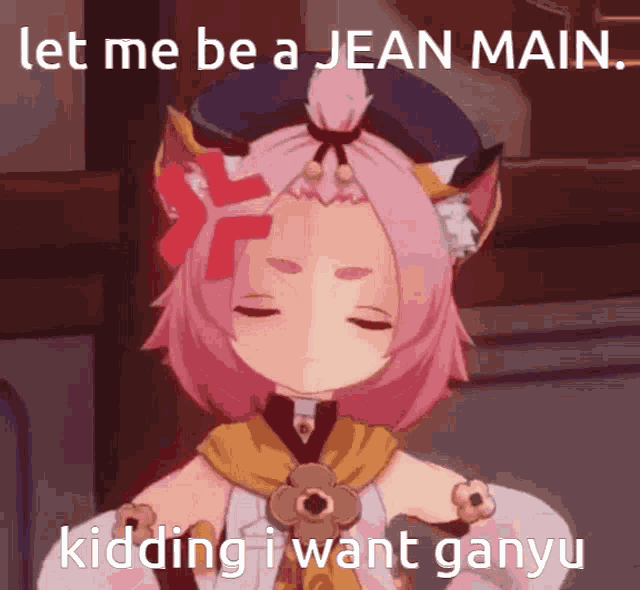 a picture of a girl with a cat ear and the words " let me be a jean main "