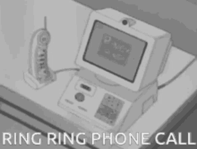 a drawing of a ring ring phone call