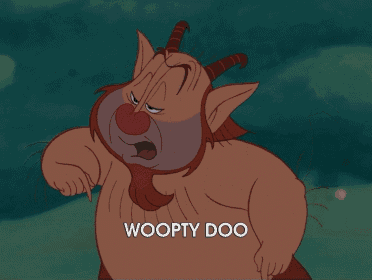 a cartoon character says woopty doo on the bottom