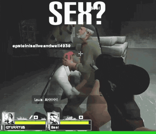 a screenshot of a video game with the words sex on the top
