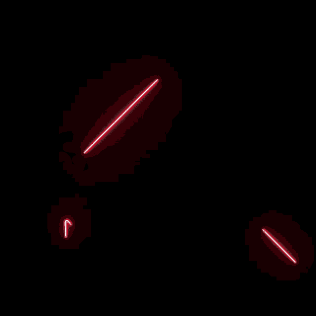 a red lightning bolt is lit up on a dark background