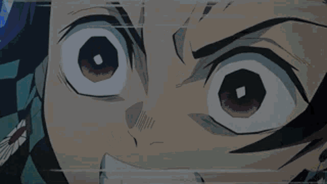a close up of a anime character holding a sword .