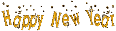 a happy new year greeting with a white background