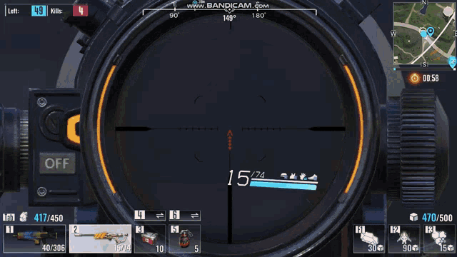 a screenshot of a video game shows a sniper aiming at a tree