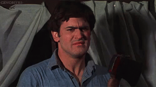 Bruce Campbell With The Dirty Look GIF - Bruce Campbell Evil Dead Grimace GIFs