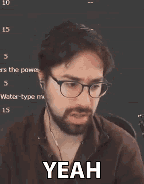 a man with a beard and glasses is making a funny face .