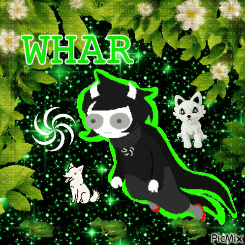 a picture of a cat and a wolf with the word whar on it