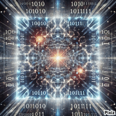 a computer generated image that shows a binary code