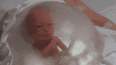 a baby in a bubble with the words i can 't hear yooou on the bottom