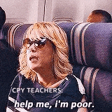 a woman is sitting on a plane wearing sunglasses and says `` help me , i 'm poor . ''
