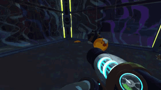 a person is holding a gun in a dark room with a clock on it