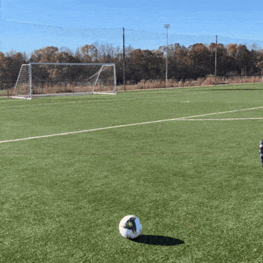 a soccer ball with the word adidas on it sits on a field