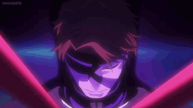 a close up of a man 's face with the word animepahe visible