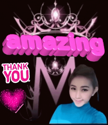 a picture of a woman with the words amazing thank you