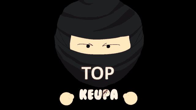 a cartoon of a ninja with the words cool keupa written on his shirt