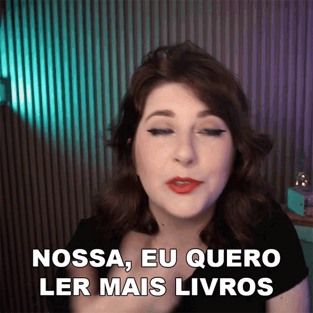 a woman says nossa eu quero ler mais livros in a video