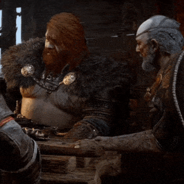 a screenshot of a video game shows a man talking to another man who says " but baldur ... he had value "