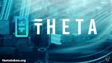 a blue background with the word theta written on it