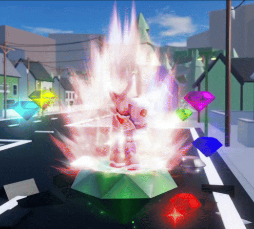 sonic the hedgehog is surrounded by a bunch of gems