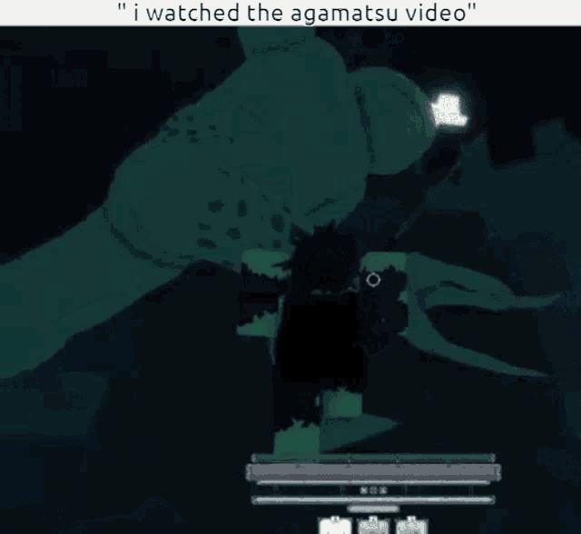 a screenshot of a video game that says i watched the agamatsu video