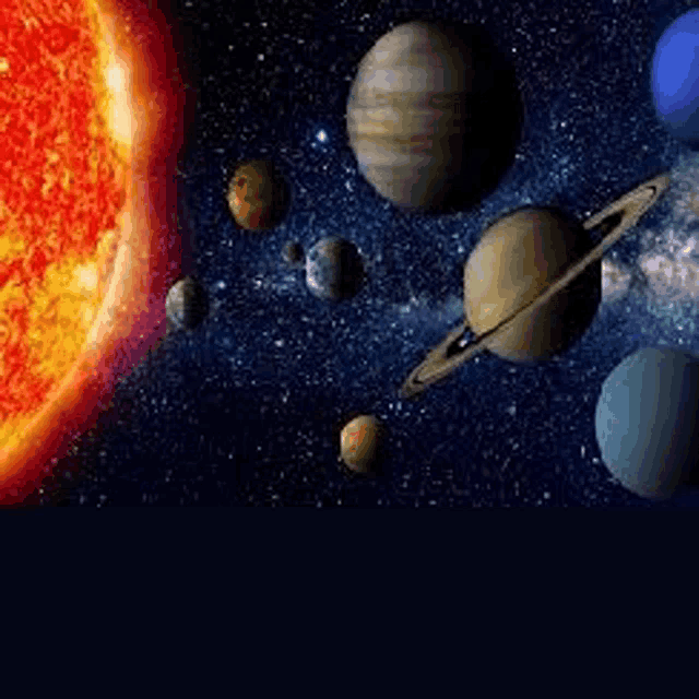 a picture of the sun and the planets of the solar system