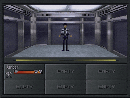 a video game screen shows a character named amber with a hp of 37
