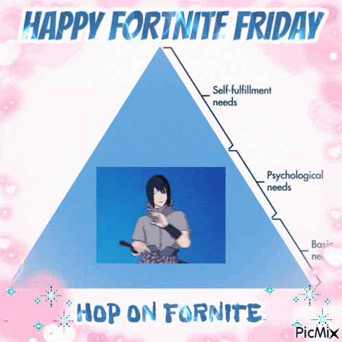 a poster that says happy fortnite friday hop on fornite on it