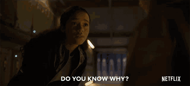 a woman is asking a man " do you know why " in a netflix ad