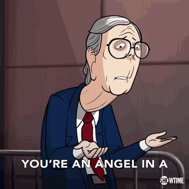 Youre An Angel In A World That Wont Let You Fly Our Cartoon President GIF - Youre An Angel In A World That Wont Let You Fly Our Cartoon President Youre A Saint GIFs