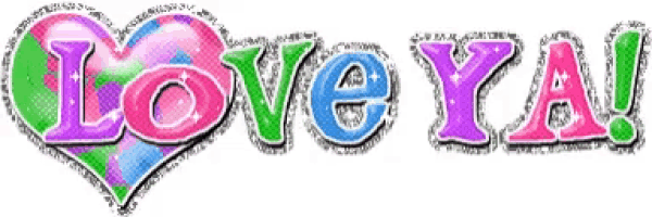 a colorful graphic that says love ya