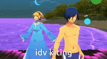 a man and a woman standing next to each other with idv kiting written on the bottom right