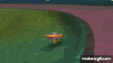 a cartoon of a fireball coming out of a hole in a wall .