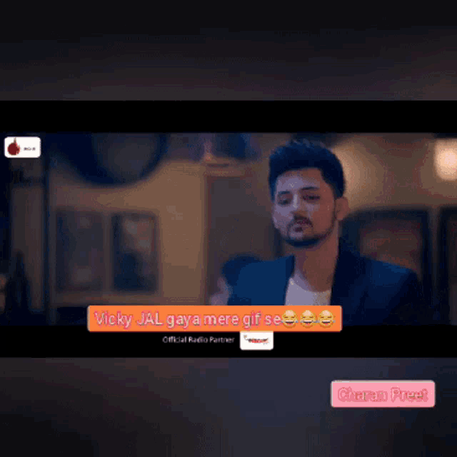 a screenshot of a video that says vicky jal gaya mere gif se listen now on @wynkmusic