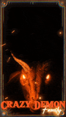 a poster for the crazy demon family shows a fireball