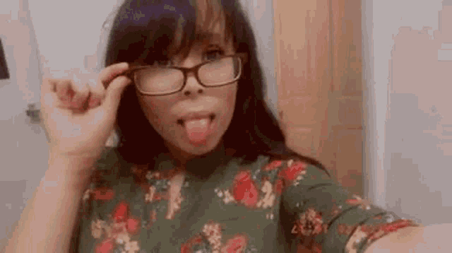 Selfie Glasses Down GIF - Selfie Glasses Down Tongue Out GIFs