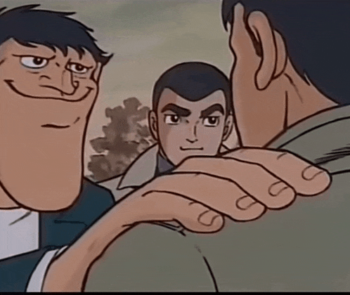 a cartoon drawing of a man with a big head