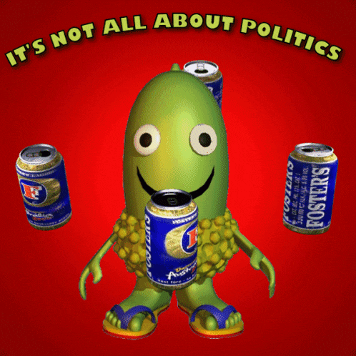 a cartoon character holding two cans of foster 's