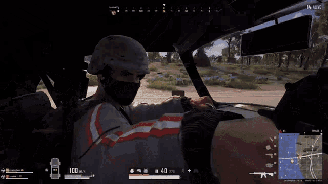 a screenshot of a video game shows a person driving a car