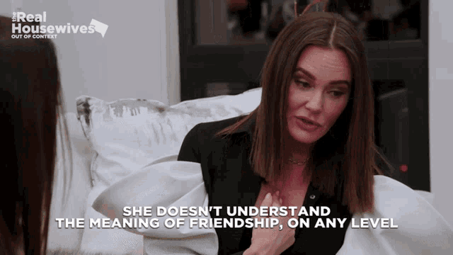 a woman is talking to another woman on a real housewives show