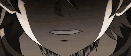 a close up of a cartoon character 's face with a slight smile