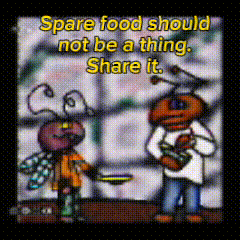 a cartoon says spare food should not be a thing
