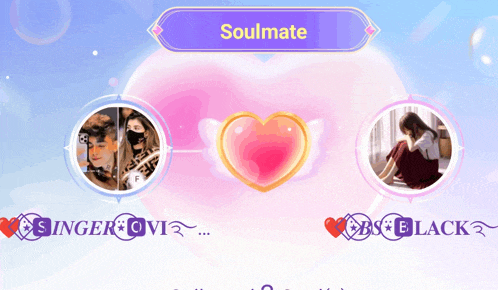 a pink heart with the words soulmate on top of it
