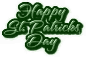 a green sign that says `` happy st. patrick 's day ''