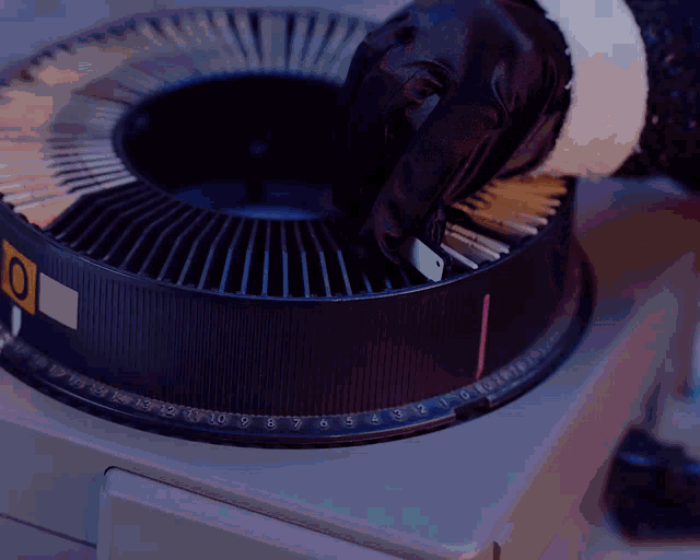 a close up of a slide projector with the number 10 on the side