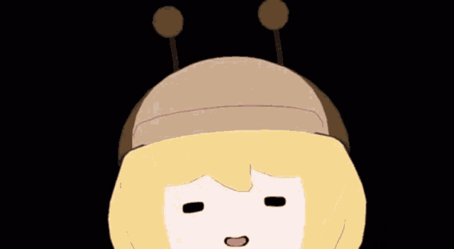 a cartoon drawing of a girl with yellow hair