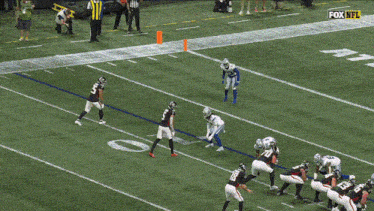 a football game is being shown on the fox nfl channel