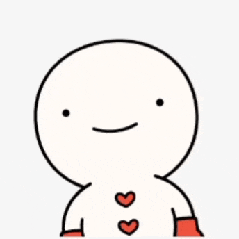 a cartoon character with a smile on his face and a heart in his hand .